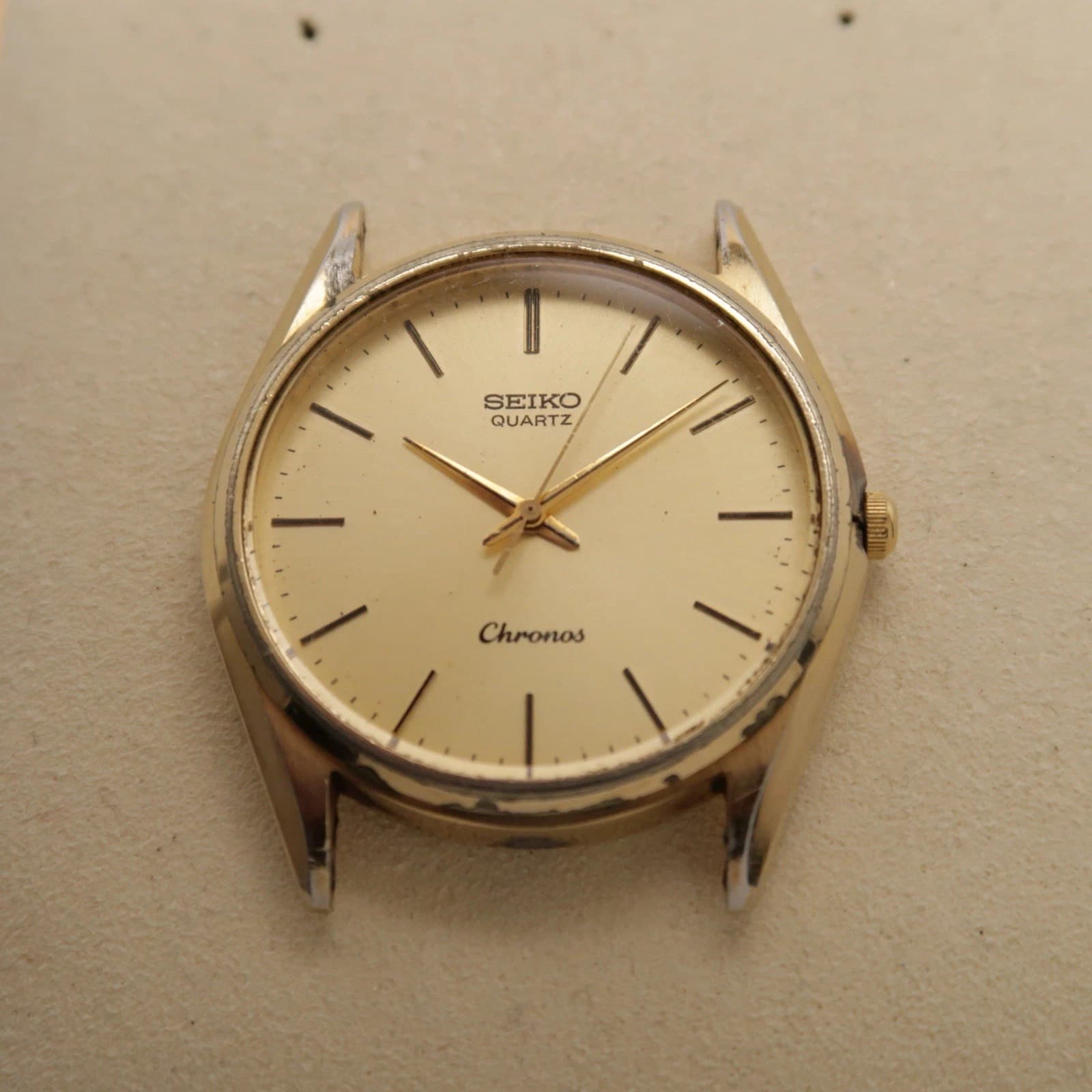 SEIKO Chronos 8121-8000 Analog Quartz Men Vintage Face Watch W390 *SOLD AS IS