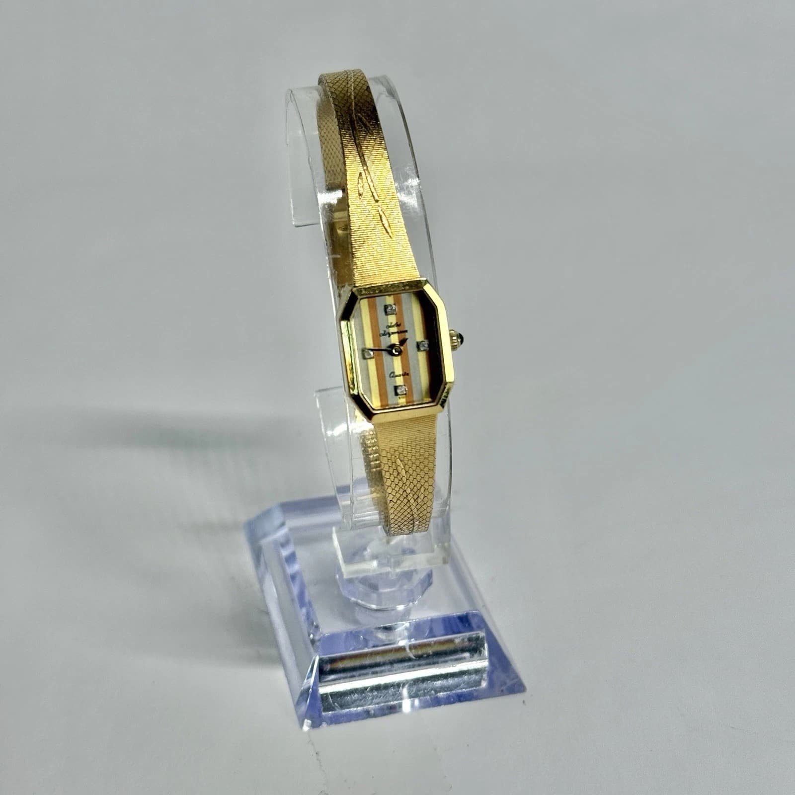 JULES Jurgensen 510 Quartz Analog Gold Tone Women Vintage Watch W658 *WORKING