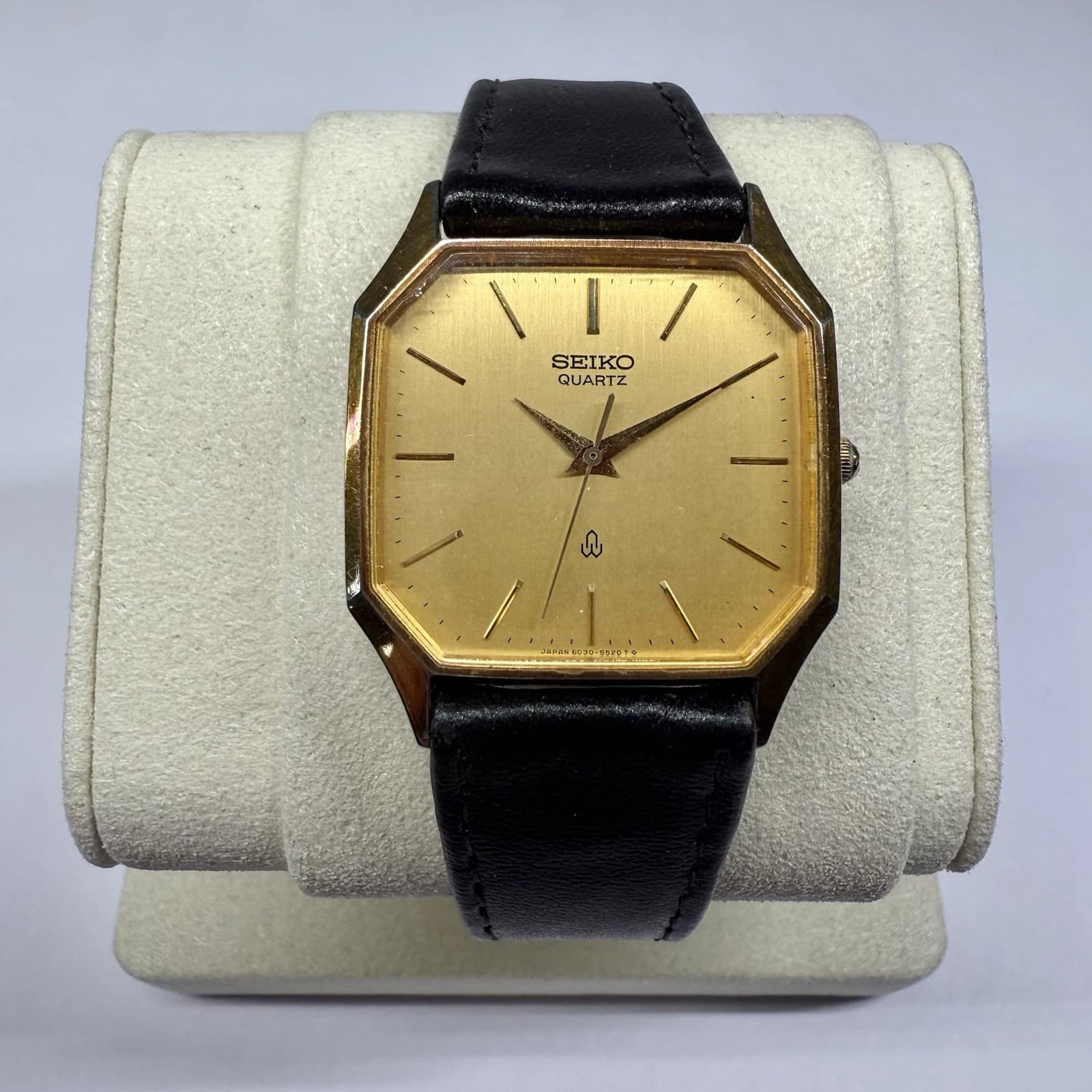 SEIKO 6030-5450 Gold Tone Octagon Analog Quartz Men Vintage Watch W100 *WORKING