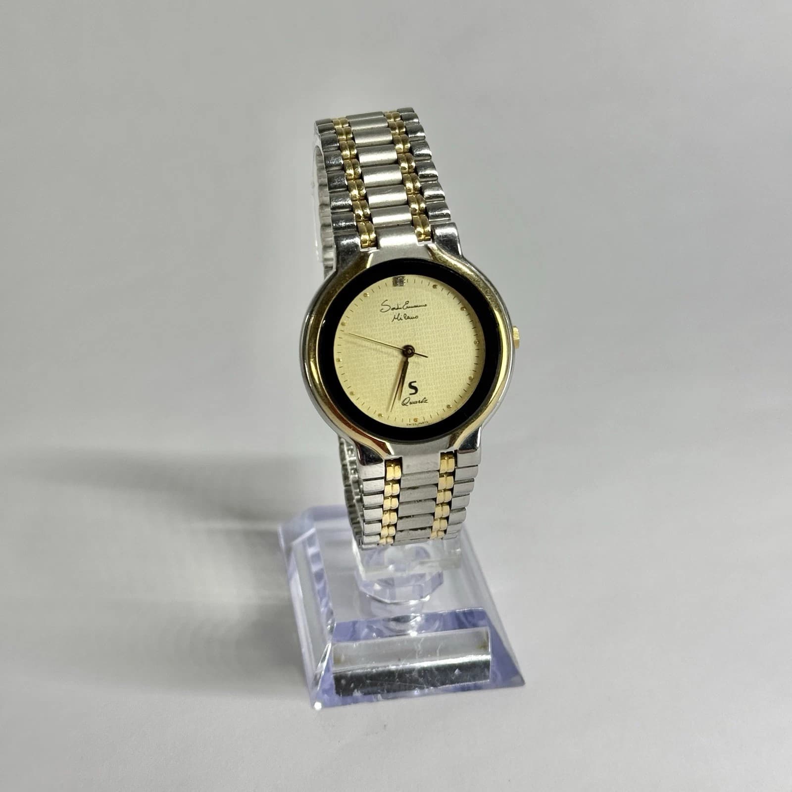 SORDI ERMANNO ES-819M Analog Silver Tone Women Vintage Watch W696 *WORKING