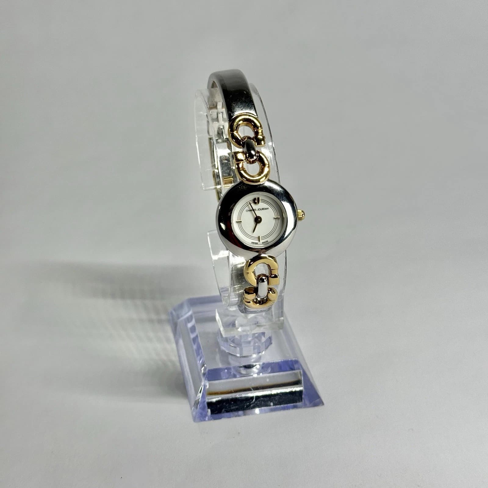 CHARLES JOURDAN 48.24 Analog Silver Tone Women Vintage Watch W702 *WORKING