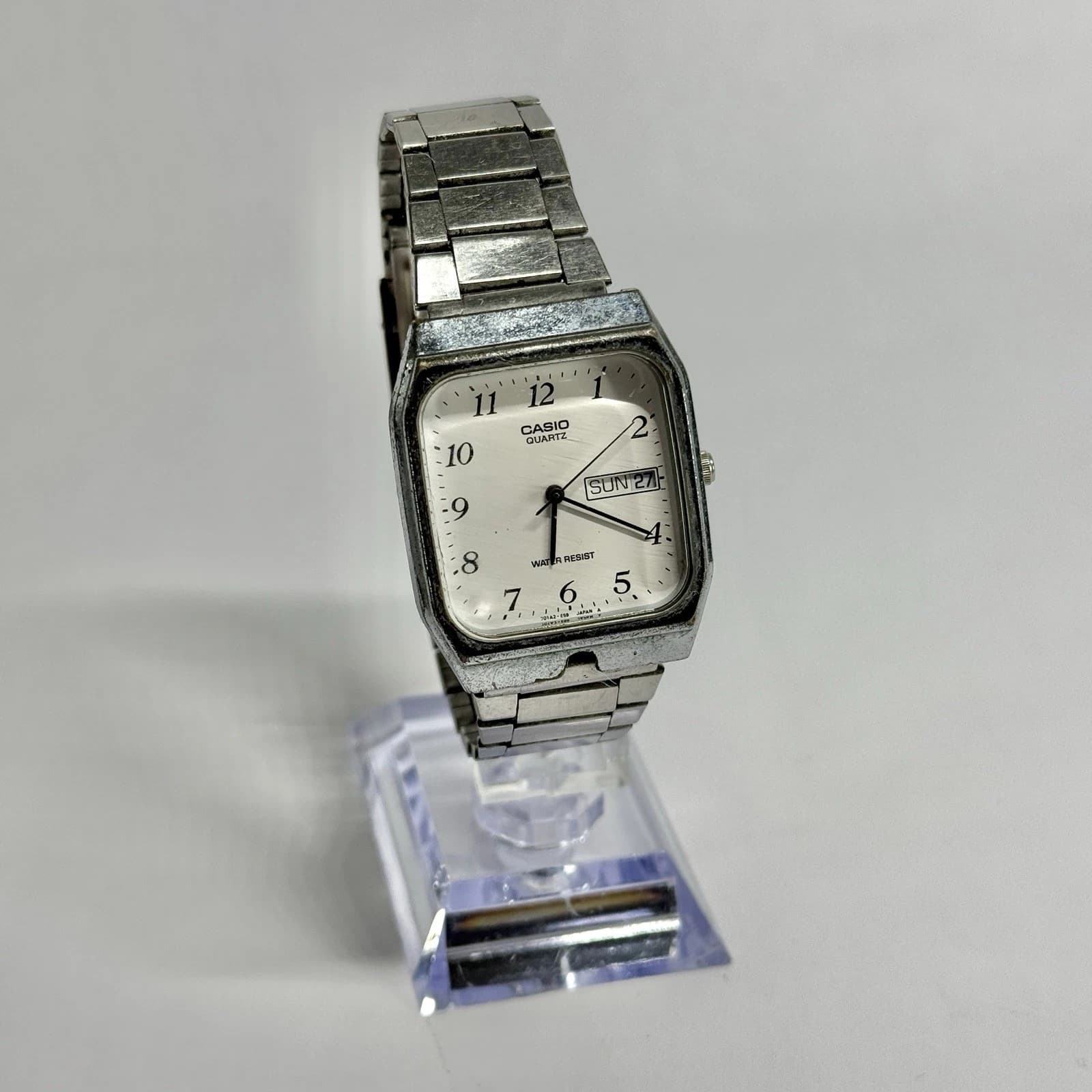 CASIO MQ-518 Silver Tone Quartz Analog Vintage Watch W531 *WORKING