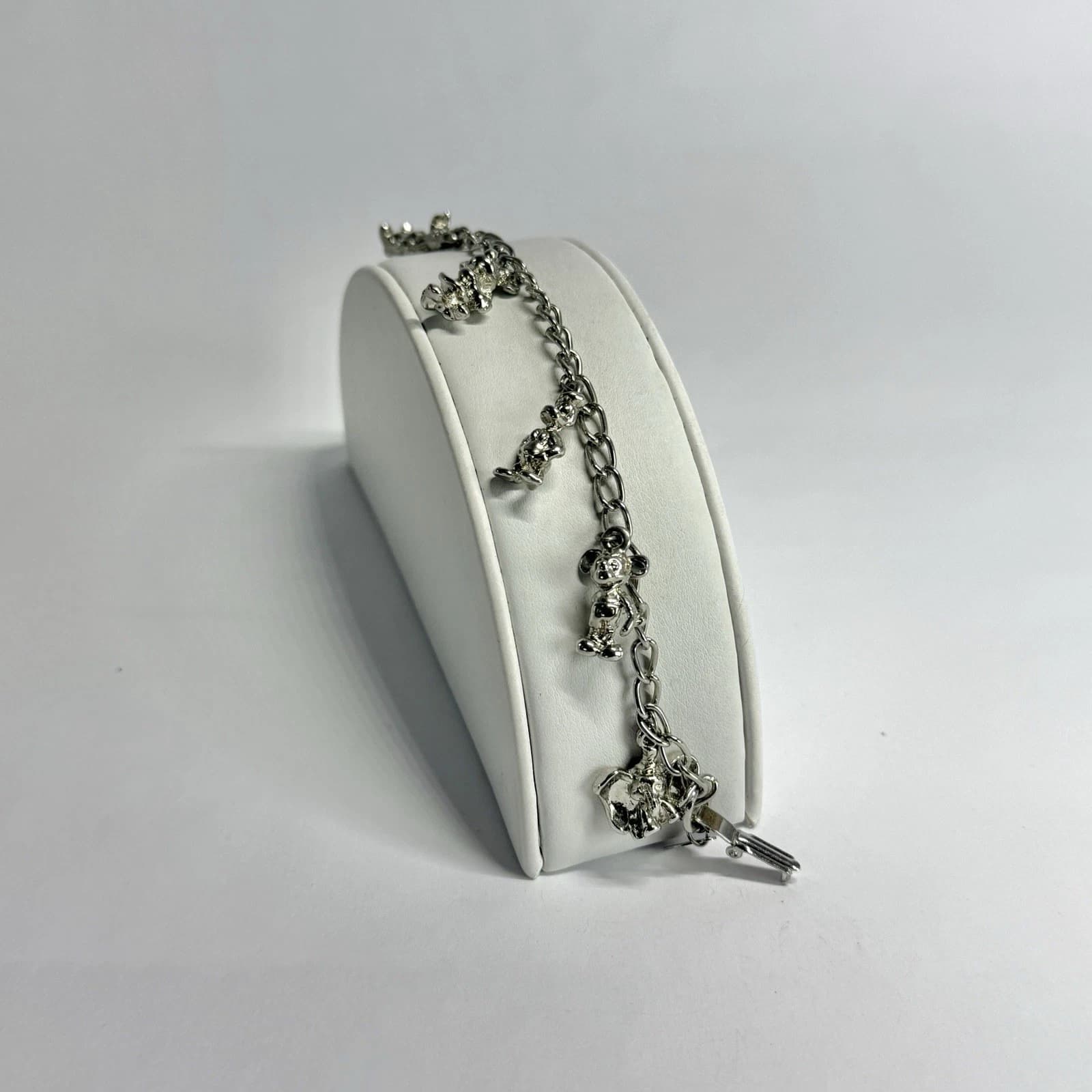 DISNEY Mickey Mouse Dumbo Donald Silver Tone Vintage Bracelet Jewelry N287