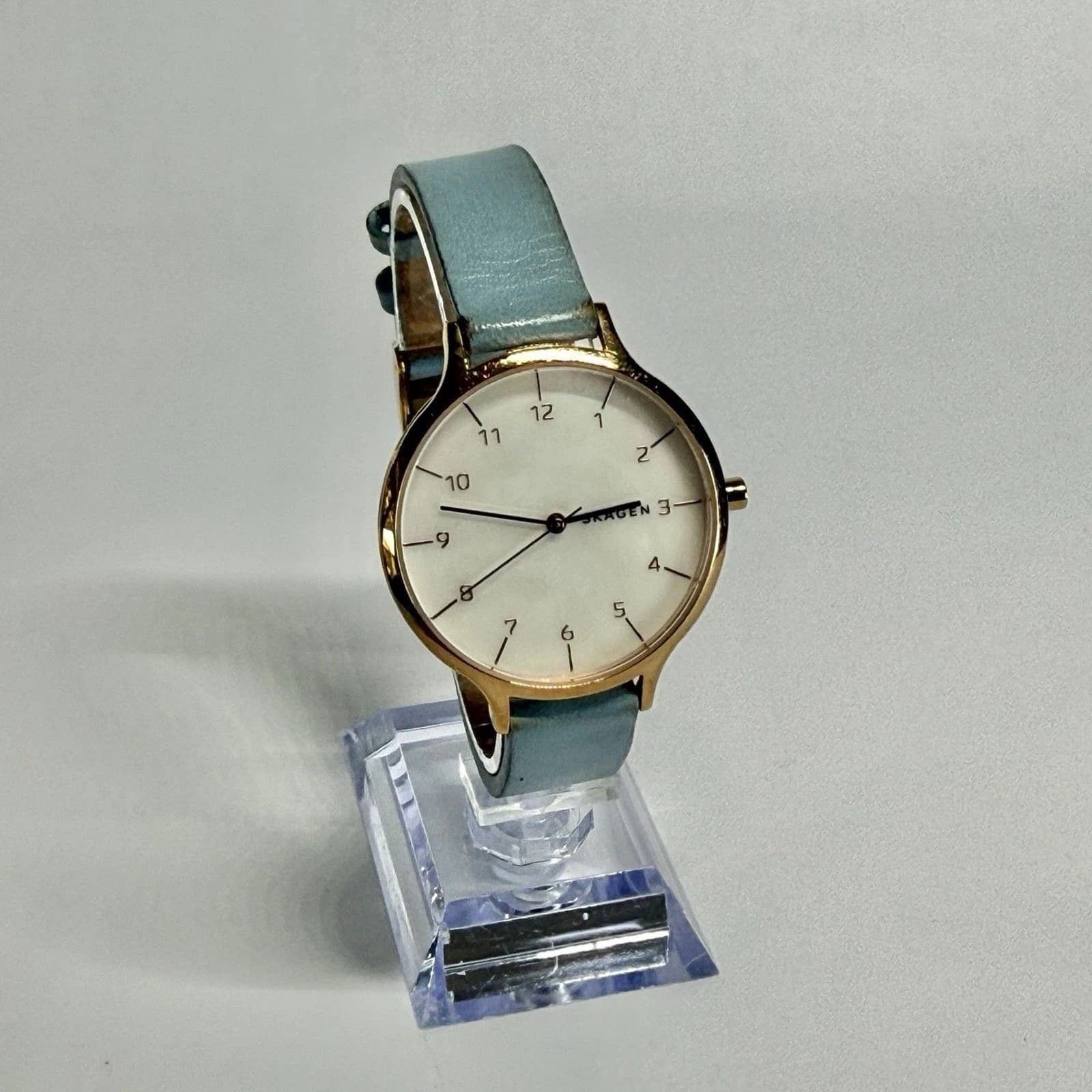 SKAGEN Anita Mother of Pearl SKW2703 Gold Tone Vintage Watch W440 *WORKING