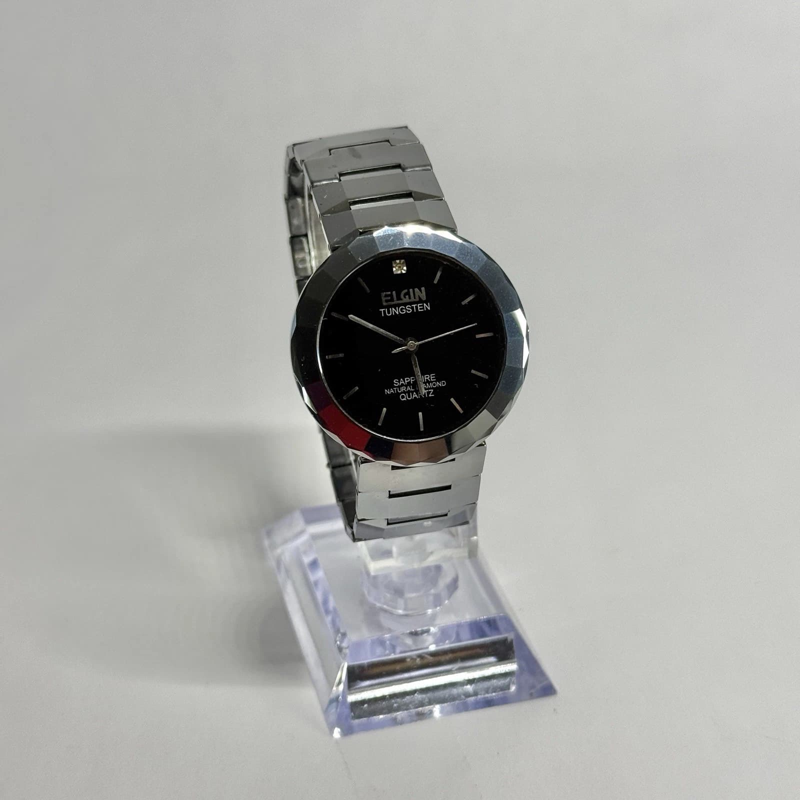 ELGIN Tungsten FK1211-H Silver Tone Analog Men Vintage Watch W521 *WORKING