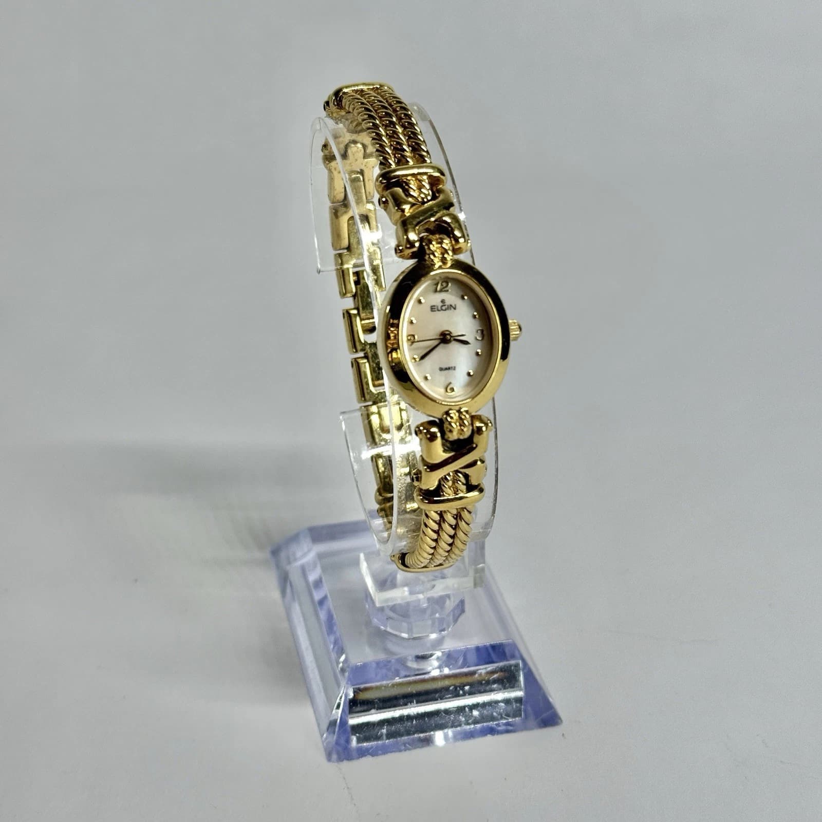 ELGIN EL852 Analog Gold Tone Women Vintage Watch W578 *WORKING
