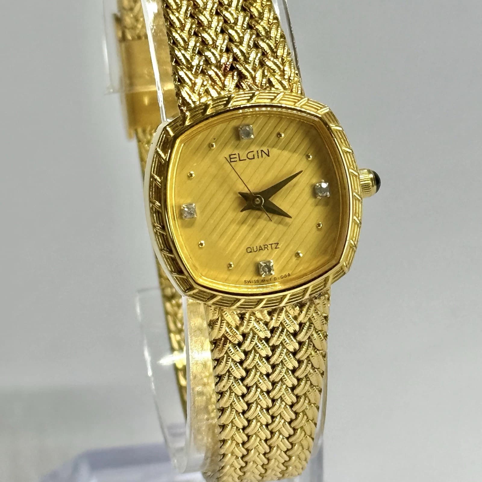ELGIN FK-267 Analog Quartz Gold Tone Women Vintage Watch W737 *WORKING