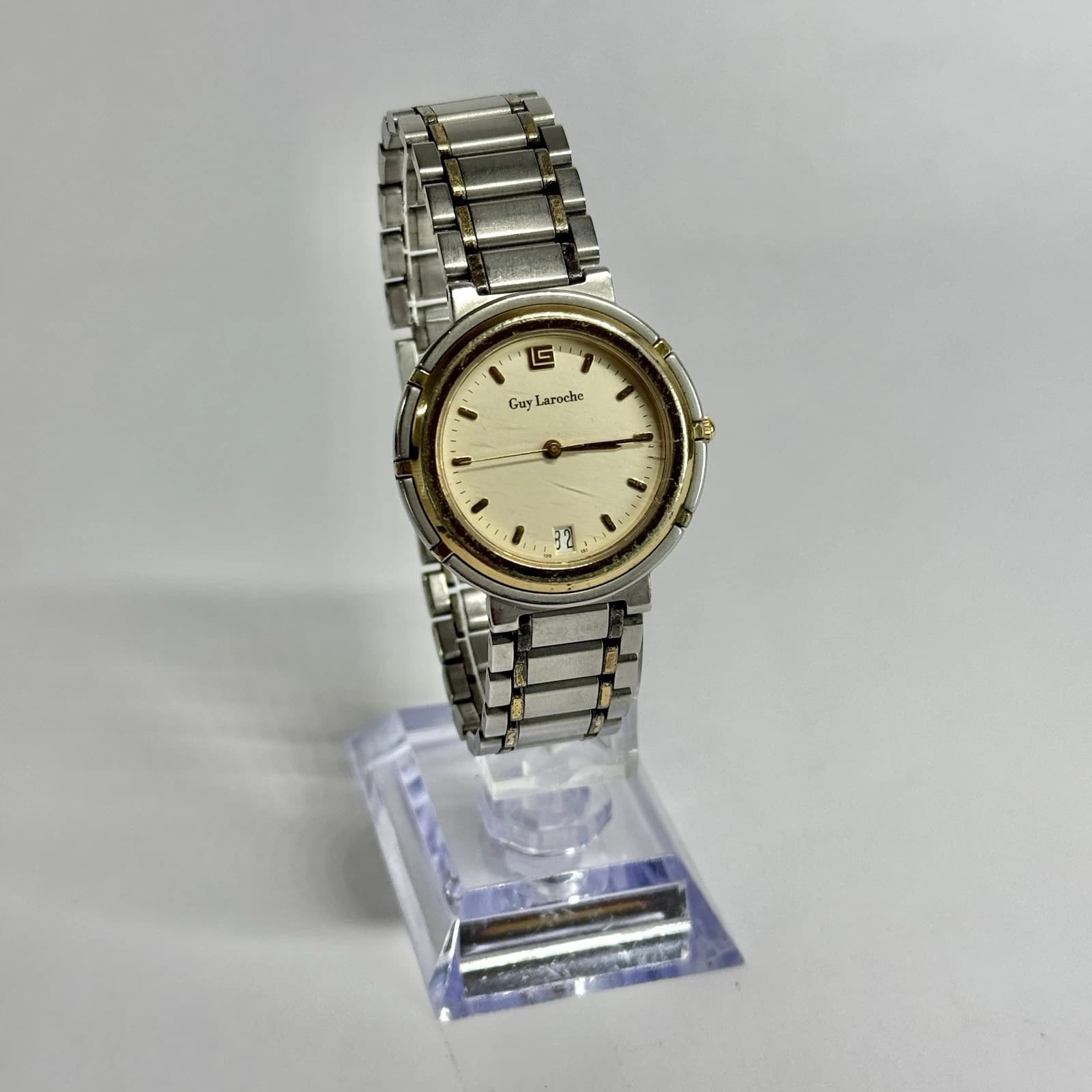 GUY LAROCHE 2220527 Analog Quartz Silver Tone Women Vintage Watch W585 *WORKING